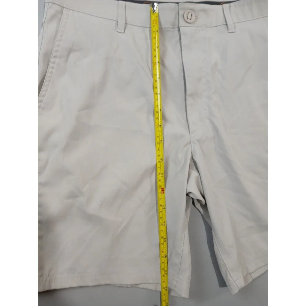 Travelsmith Mens Golf Travel Shorts Size 34 Stone Beige Sorona Stretch Zip...